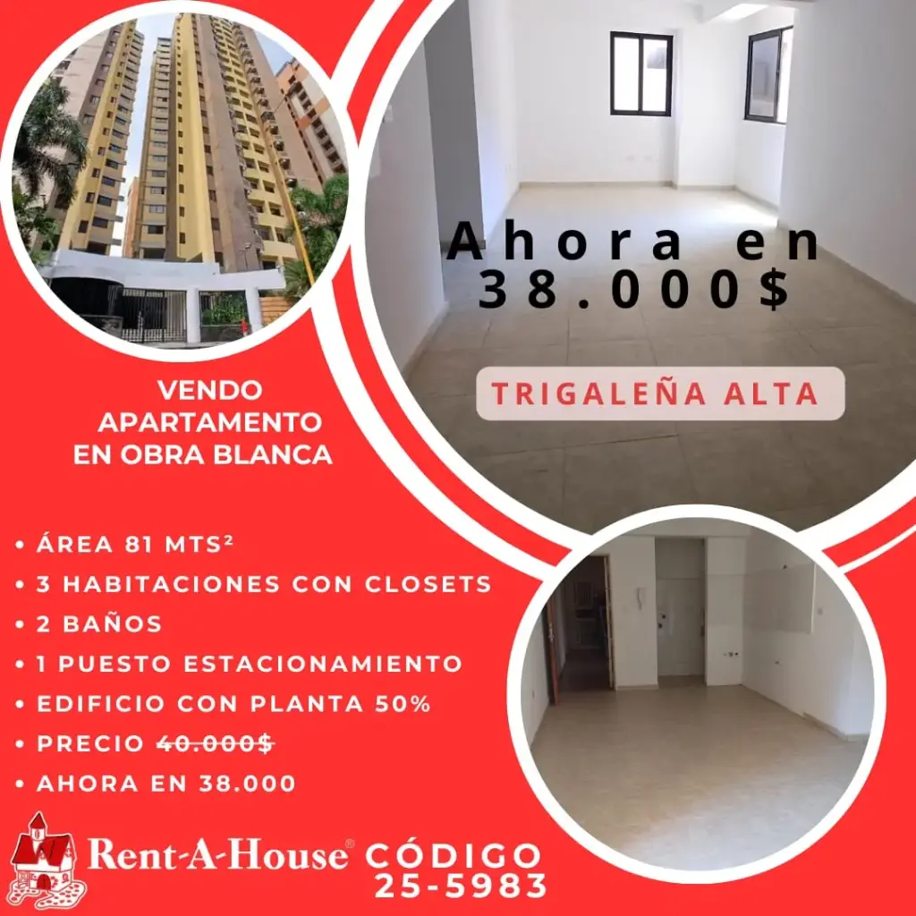 Apartamiento 81MTS2, Trigaleña Alta