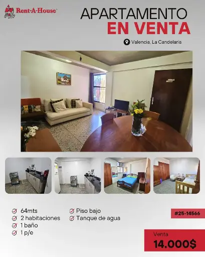[25-14566] Apartamento 64mts, Valencia La Candelaria
